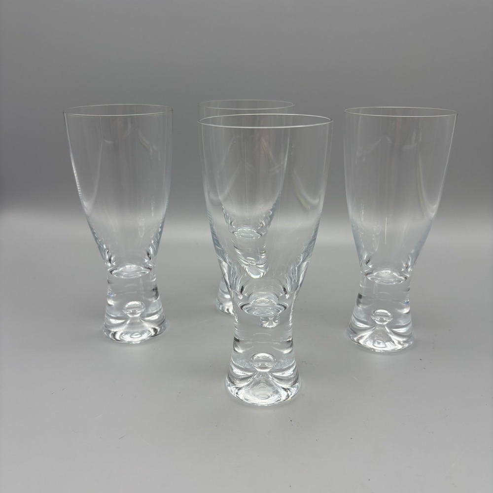 Set Of 4- Iittala Bubble Stem Water Goblet Glasses By Tapio Wirkkala